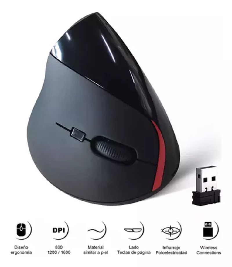 Miniatura 2 de Mouse Vertical Inalámbrico Recargable